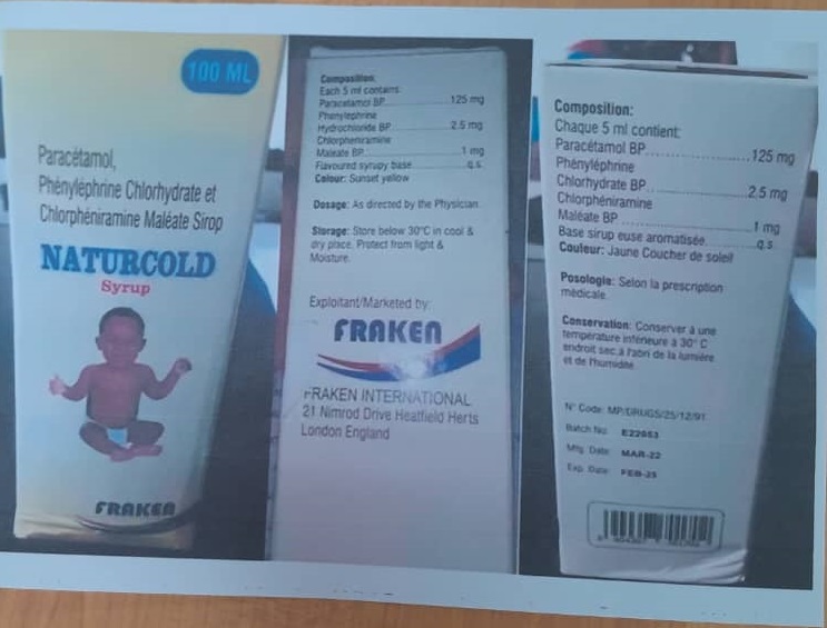 Prohibición de utilizar en Guinea Ecuatorial el medicamento antitusivo para niños 